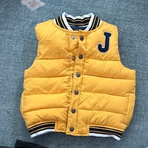 Janie and Jack Yellow and Navy Puffer Vest